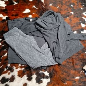 Grey sweats and sweater
